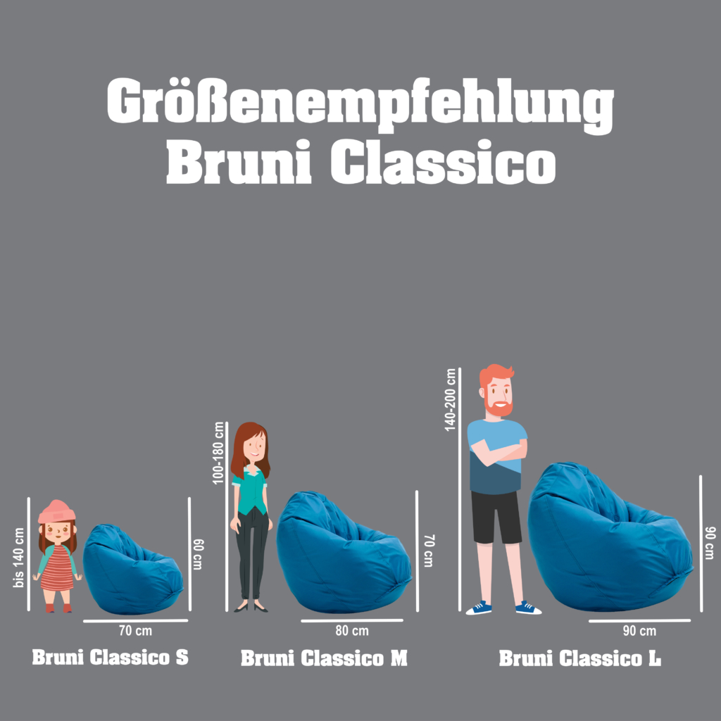 Bruni Classico Sitzsack Test - Größenempfehlung